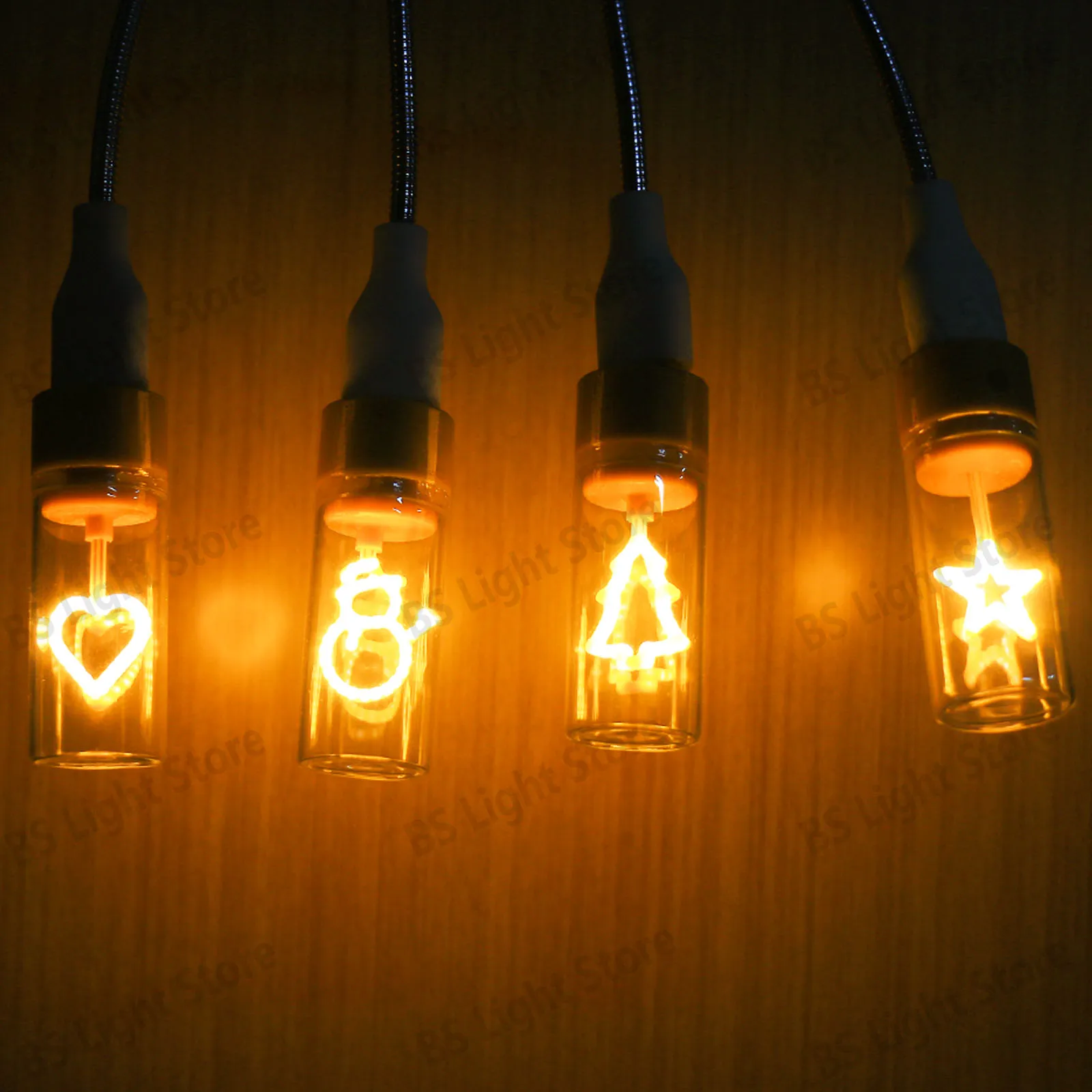 مجموعة من أضواء LED 5 فولت ثلاثة أوضاع خيوط إبداعية لمبات إضاءة إديسون الرجعية لتزيين الغرفة لمبة إضاءة ليلية لعيد الميلاد والعام الجديد