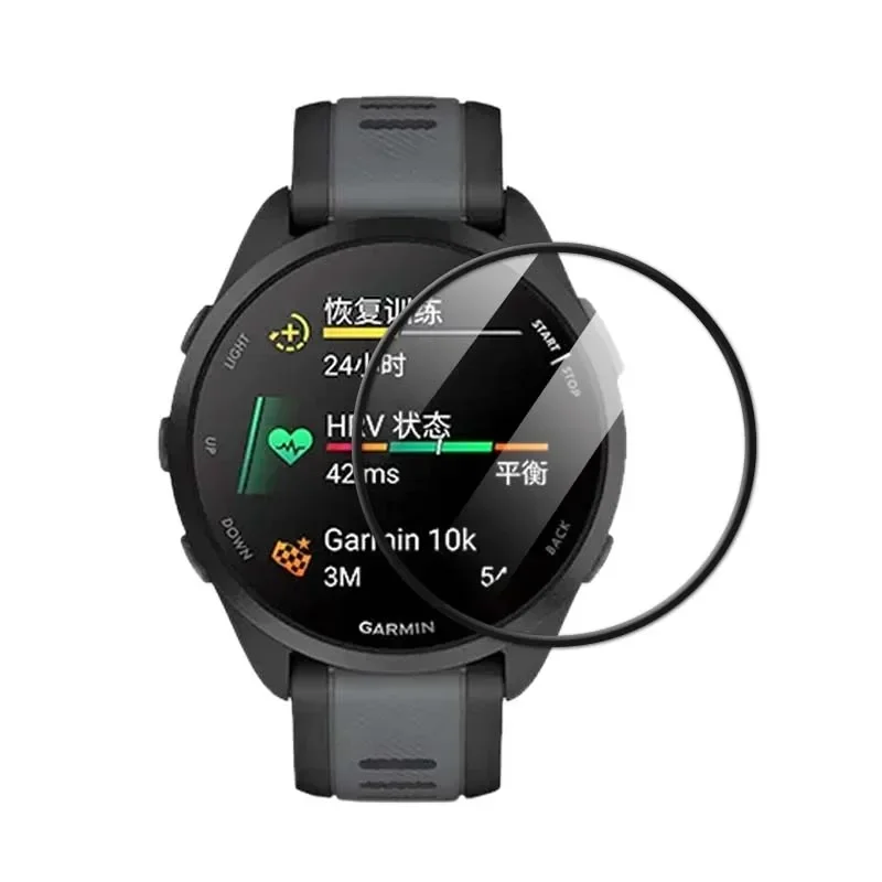 Für Garmin Forerunner 165, Smartwatch, transparent, vollständige Abdeckung, 3D-gebogene Beschichtung, weiche PMMA-PET-Displayschutzfolie – kein gehärtetes Glas