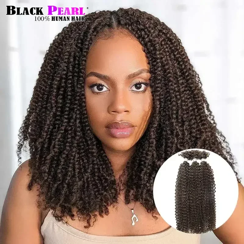 Black Afro Kinky V Bulk Natural Color  Peruvian Kinky Curly Hair for Twist Crochet Braiding Hair 86g/Bundle Remy Human Bulk Hair