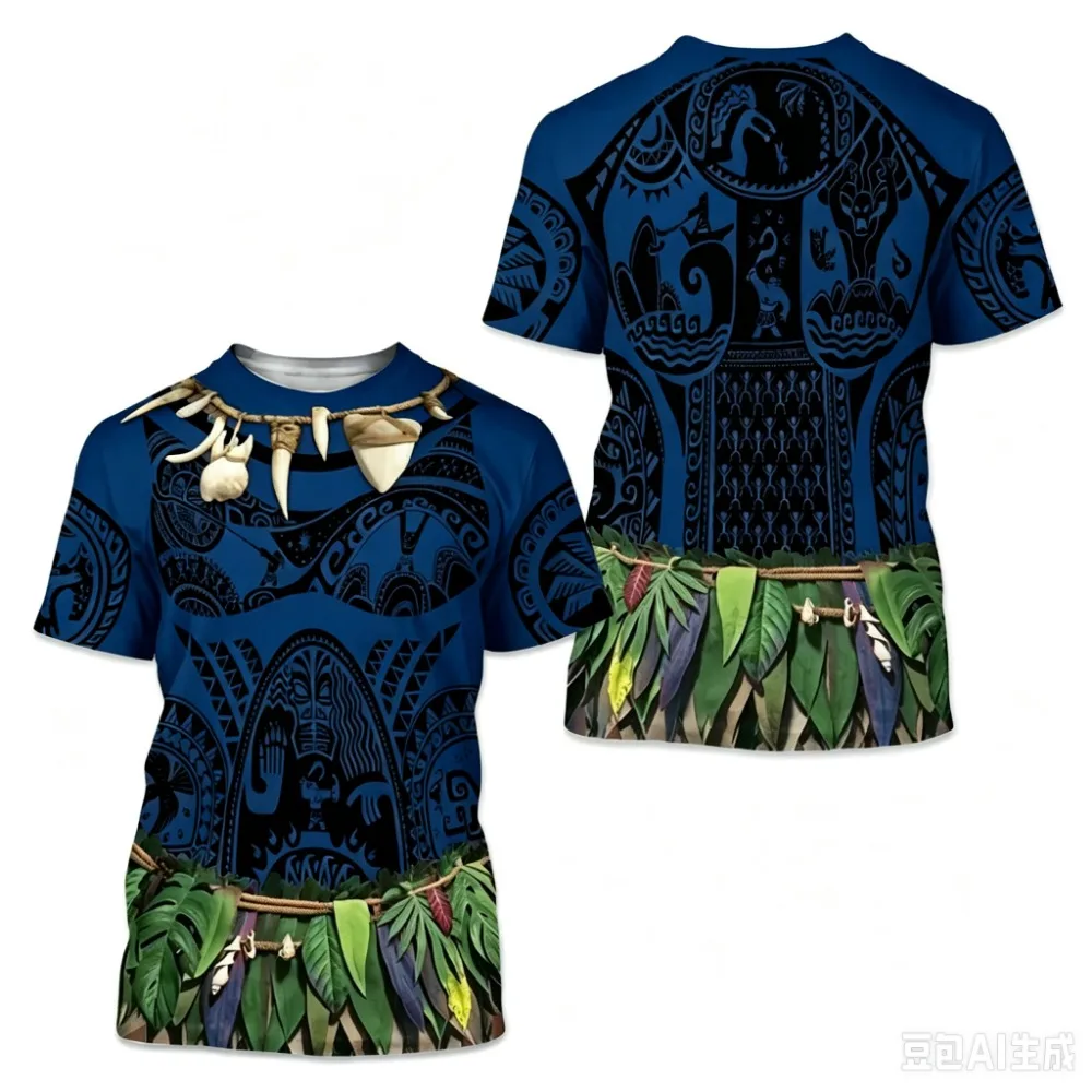 Moana Maui Tribal Tattoo Cosplay Herren T-Shirt 3D-Druck Sport Schnelltrocknend Atmungsaktiv Casual Halloween Party Sport Kurzarm-Shirt – Detail 4