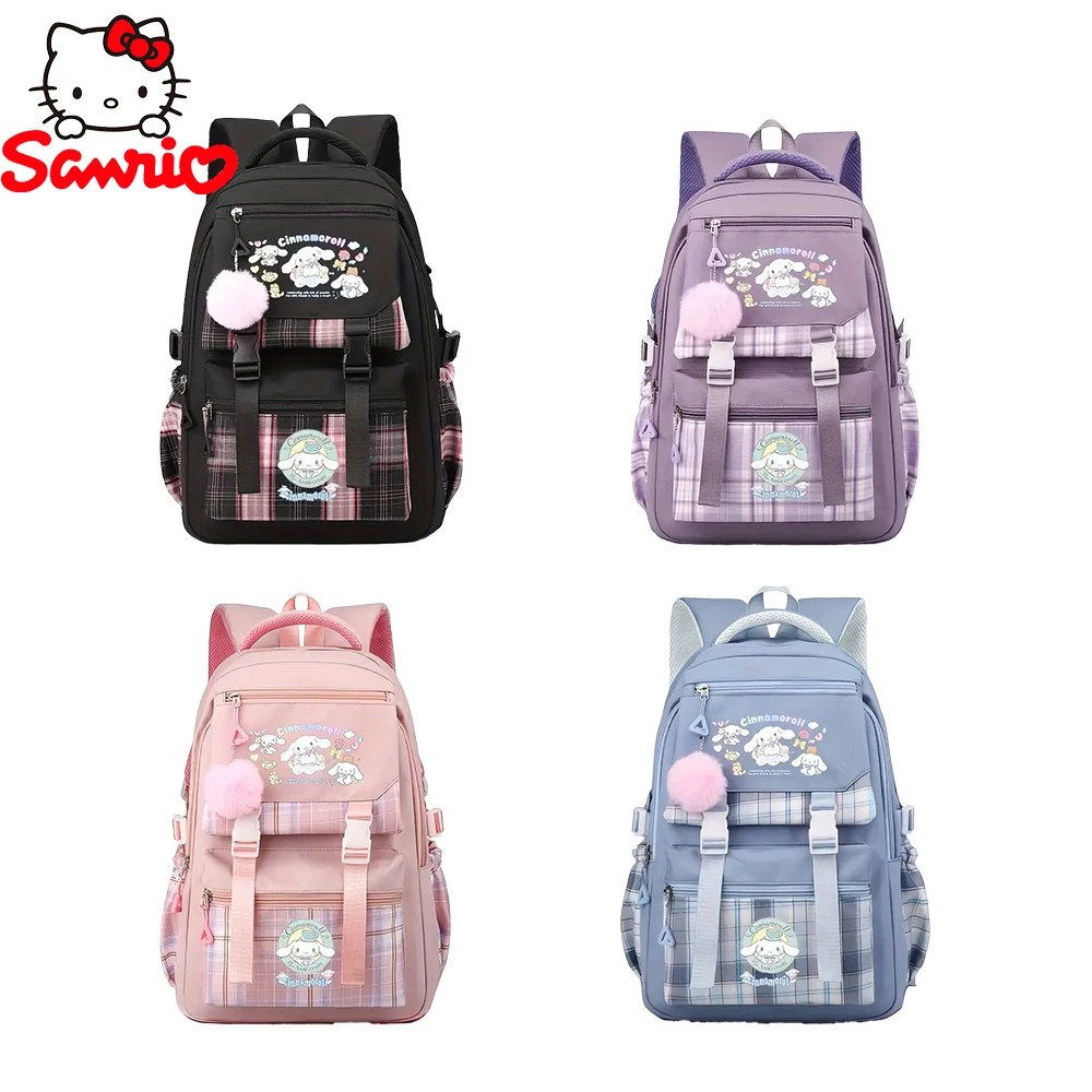 Sanrio New Hello Kitty Cartoon Backpack Children Lovely Schoolbag Kids Gift Student Multifunctional and Stylish Backpack