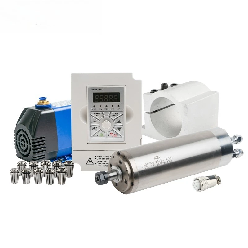 0.8KW water-cooled spindle complete set of equipment, inverter fixture chuck water pump for jade/PCB/micro handicraft precision