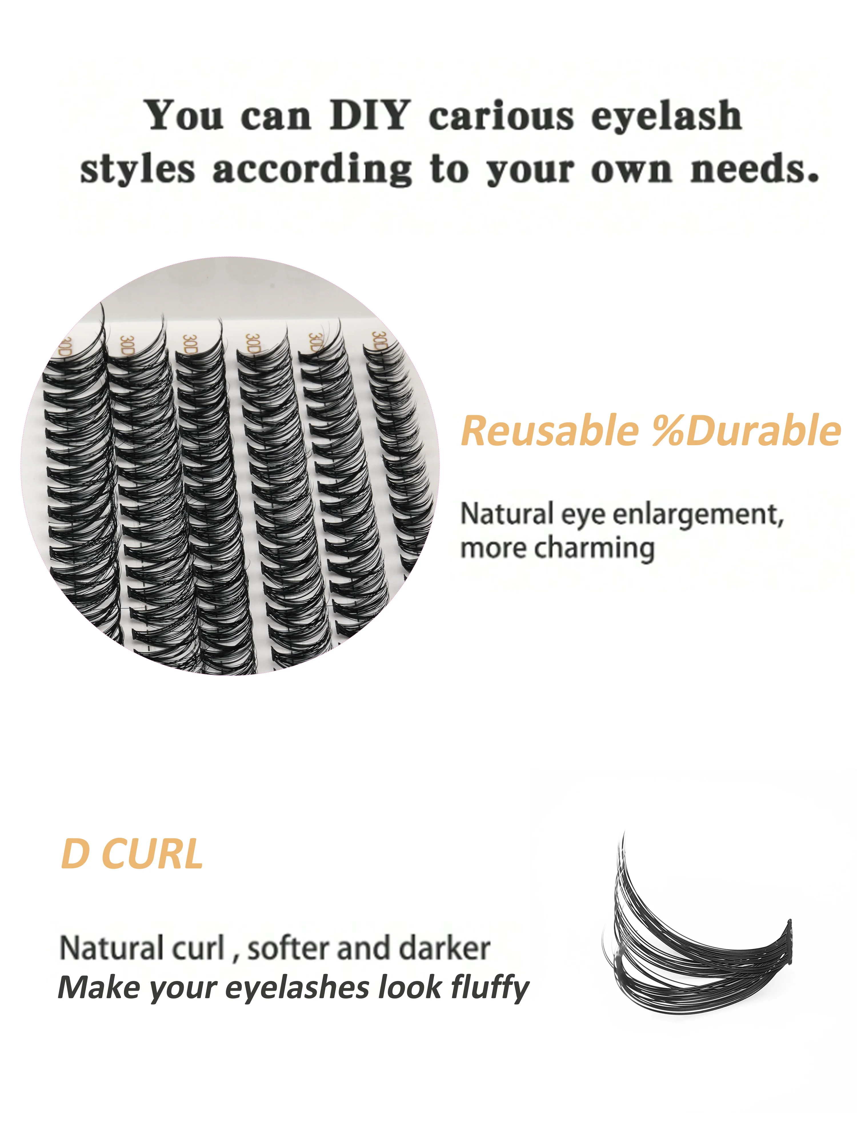 240Pcs Mixed 30D 60D Lash Clusters DIY Individual Eyelash Extensions Faux Mink Wispy Segment False Eyelashes