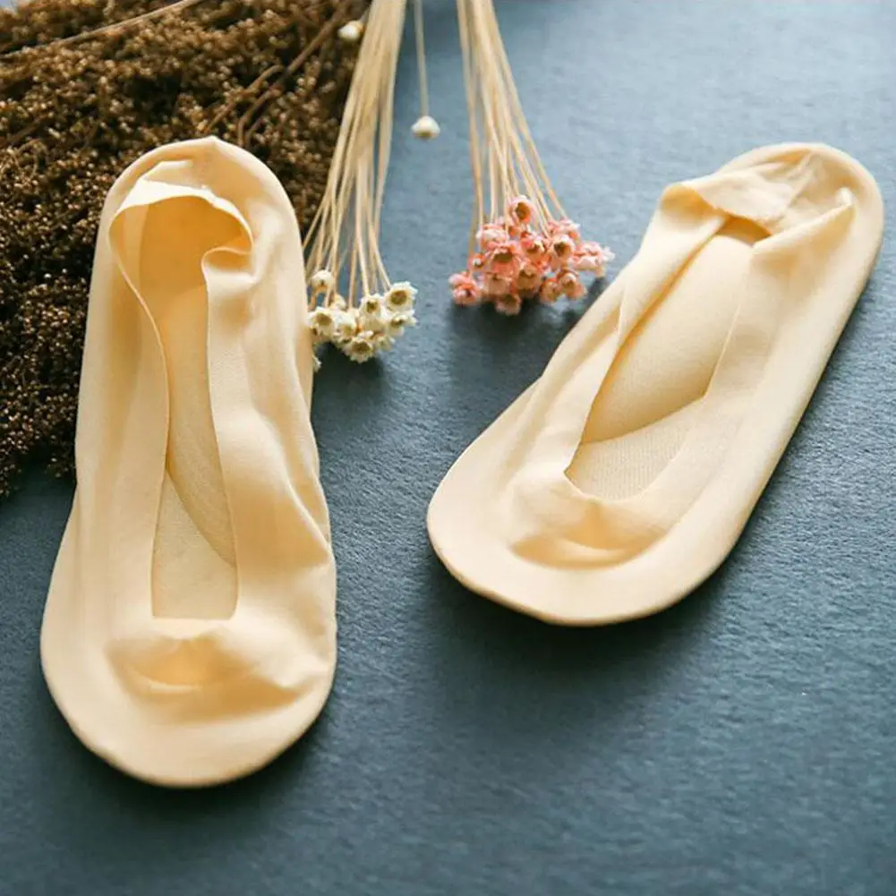 1 paio di calzini invisibili antiscivolo in silicone da donna caviglia in seta di ghiaccio estate calzino traspirante ultrasottile pantofole calzino basso da barca