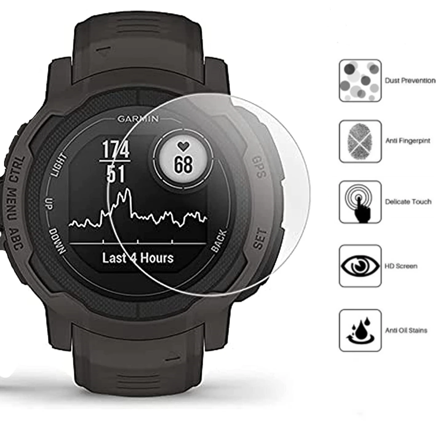 2 sztuki folii ze szkła hartowanego do Garmin instinct 2 2S Fenix 7 7S 7X Smart Watch Screen Protector Protective Glass Film