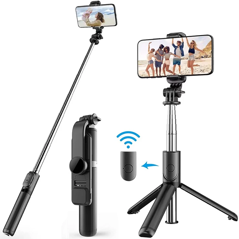 with Light lamp Selfie Stick Phone Tripod Extendable Monopod with Bluetooth-compatible Remote for Cellphone Handheld Selfiestick