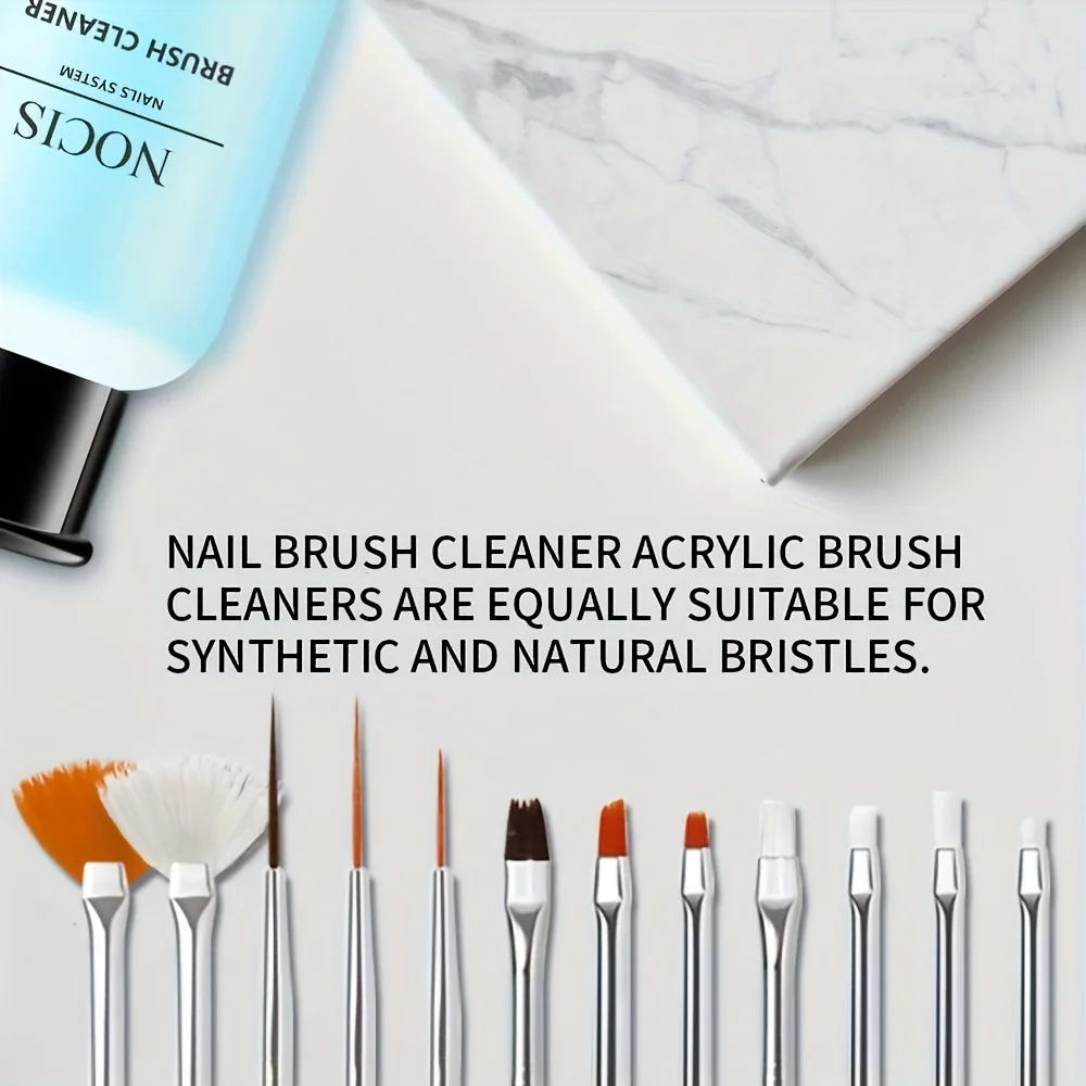 NOCIS 2 uds limpiador de cepillos de uñas acrílico líquido limpiador de cepillos acrílicos, limpiador de cepillos de Gel para uñas limpiador de cepillos acrílicos para artistas de uñas