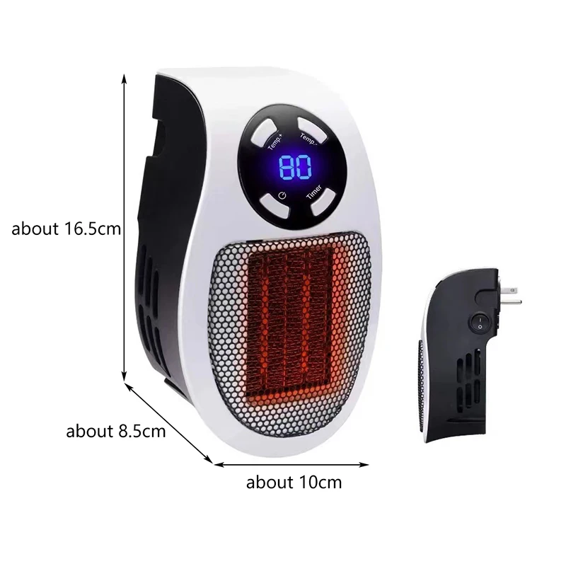 Riscaldatore portatile Riscaldatore elettrico Plug-in Riscaldatore da parete Elettrodomestico Stufa di riscaldamento Mini radiatore Scaldino remoto