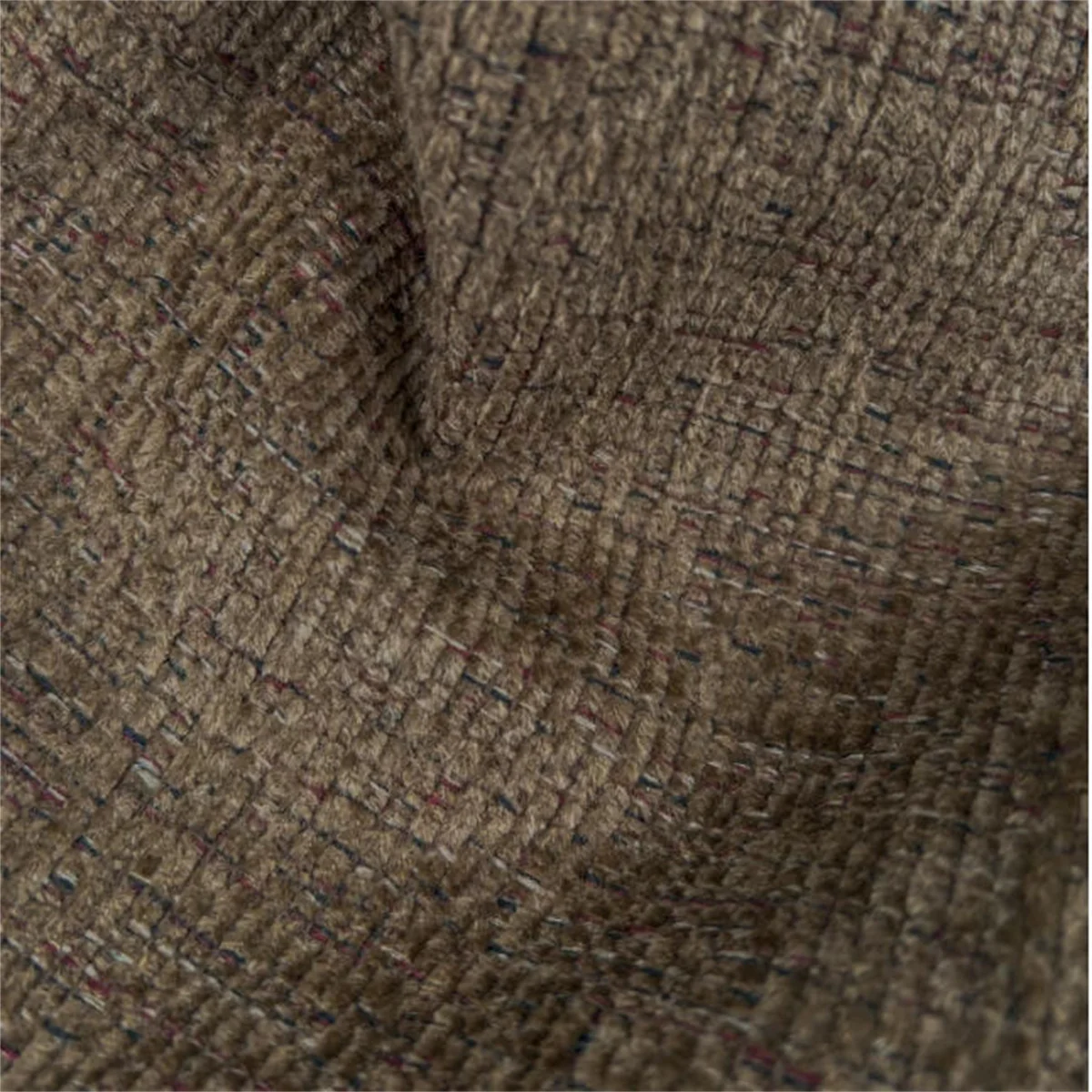 Brown sofa fabric, plush high-end fabric DIY fabric, handmade backrest pillow cushion bag