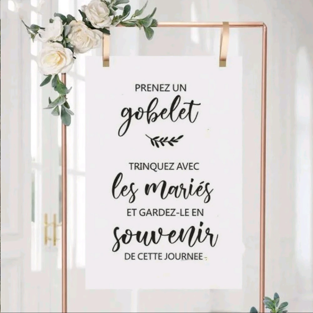 

Souvenir Gifts Sign Vinyl Stickers Wedding Sign Custom Sticker GOBELET Mariage Wedding Party Decals DIY Frame Mirror Board