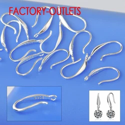 Großhandel 50PCS Modeschmuck Erkenntnisse Echte 925 Sterling Silber Ohrringe Für Frauen Glatte Haken Ohr Für Design DIY