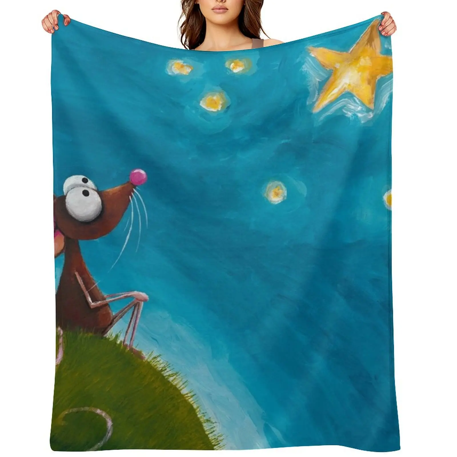 

Star Gazing Throw Blanket Decorative Throw Sofa Quilt Soft Beds Hairy Blankets