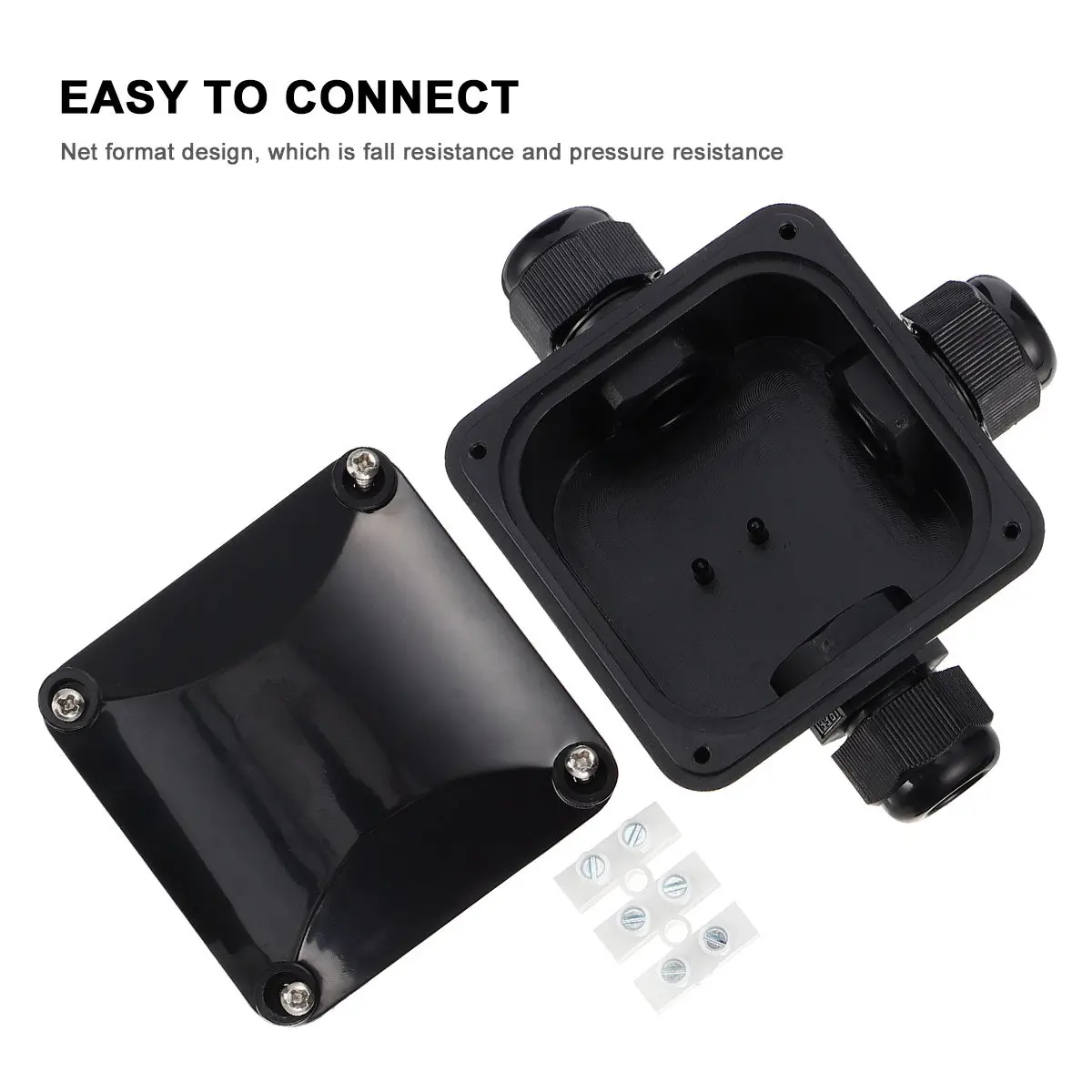 5Pcs IP68 Waterproof Electrical Junction Box 3-Way Cable Connector Box for Outdoor LED Lights Street Lamps Garden Yard Tunnel