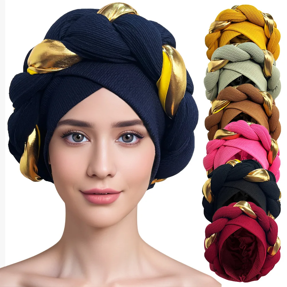 

ethnic headscarf for women twisting cross hat European and American cross-border fashion spot thick braid headband cover head