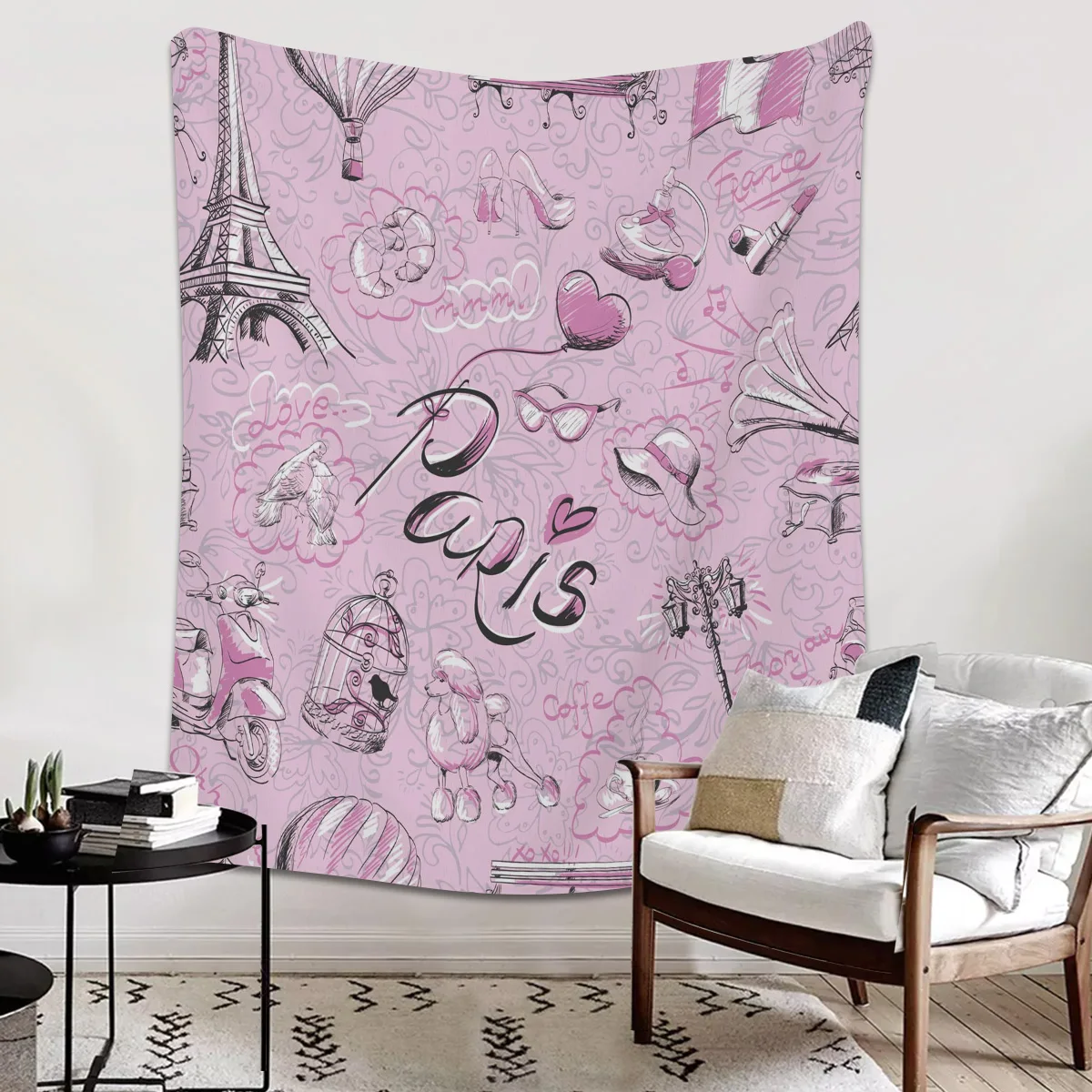 Eiffel Tower Paris Lipstick France Element Printed Throw Blanket Flannel Fleece Blankets for Sofa Couch Bed Bedroom Bedspread