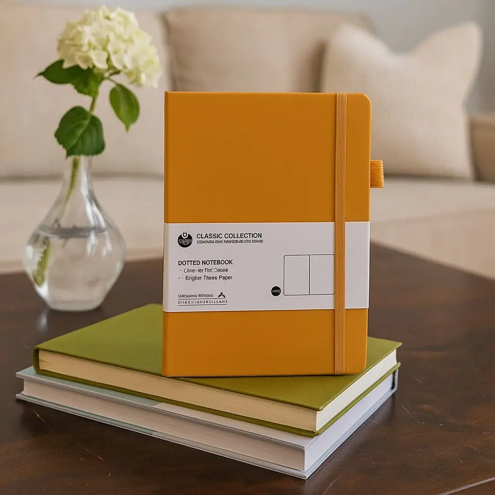 Agenda Premium A5 Notebook Bookmark Ribbon Back Pocket Journal Notebook Tie-strap Pocket Notepad School