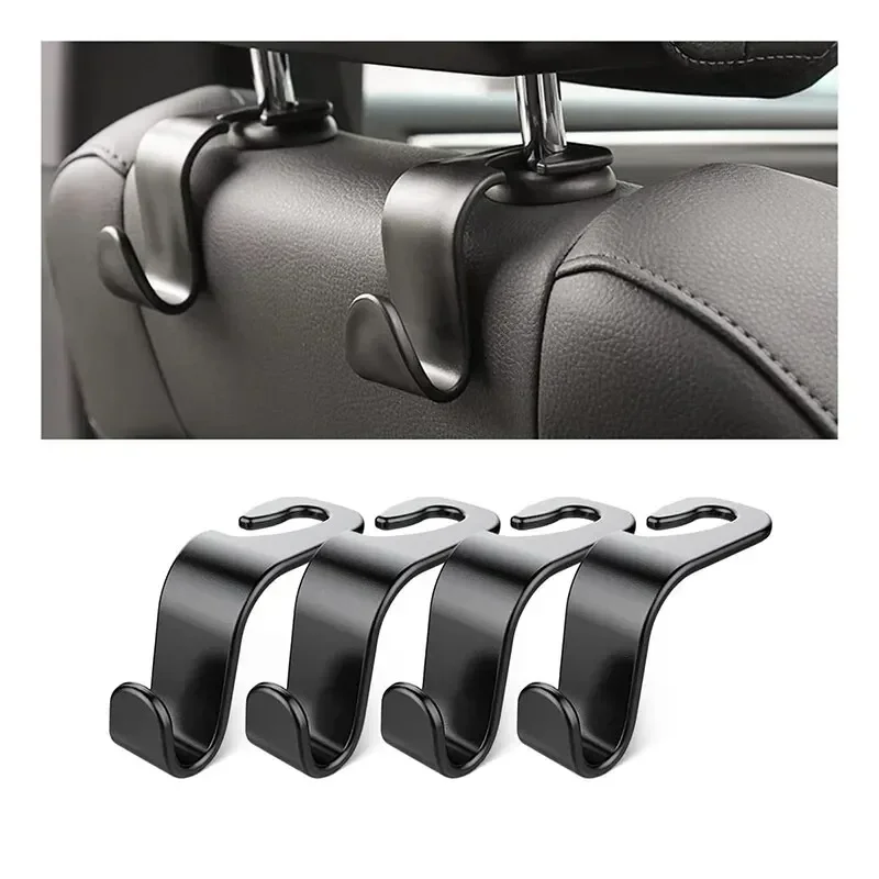 

4pcs Universal Car Seat Headrest Hook for Auto Back Seat Storage Organizer Hanger for Handbag Purse Bags Clothes Coats