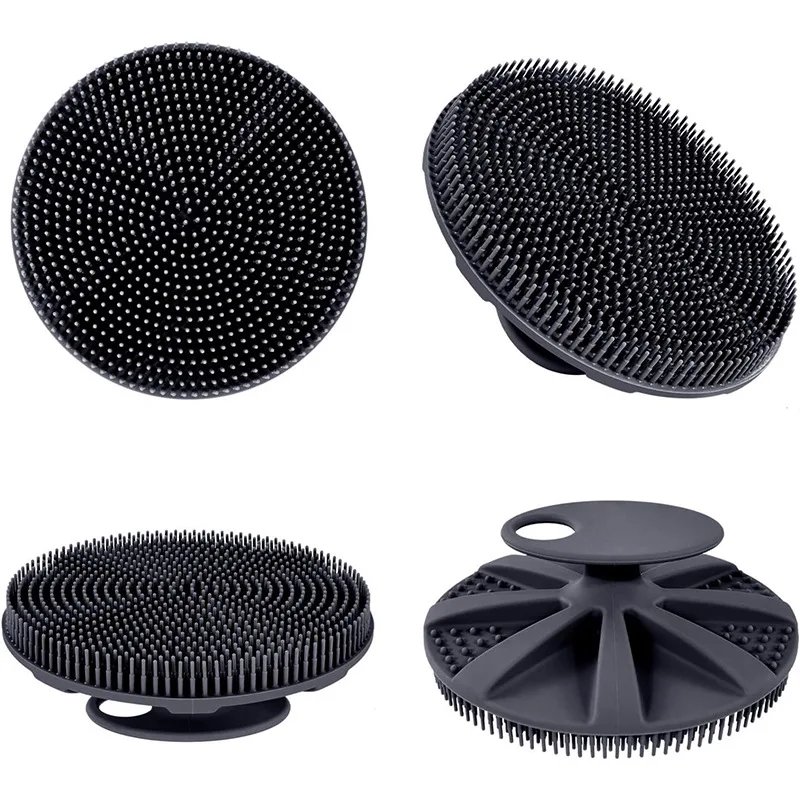 

Силиконовая очищающая щетка, массажер для кожи головы, глубокая отшелушивающая мягкая ручная щетка для мытья лица