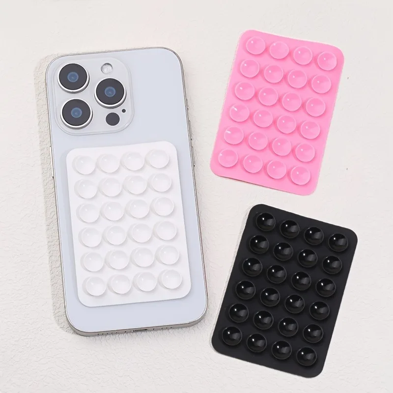 Support de téléphone à ventouse en silicone 24, tapis à ventouse multifonctionnel, support mural antidérapant, colle pour coque simple face, autocollants arrière