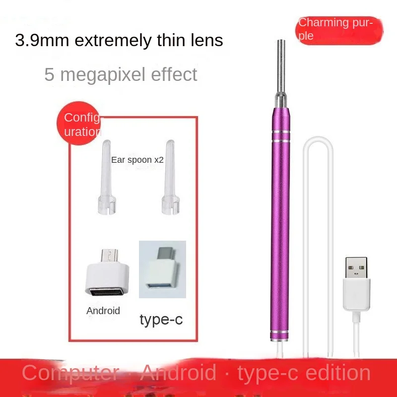 3.9Mm Không Dây WiFi Thị Giác Kiểm Tra Otoscope Android IOS Điện Thoại Đa Năng Tai Wax Sạch HD Dạ Quang Tai Chọn