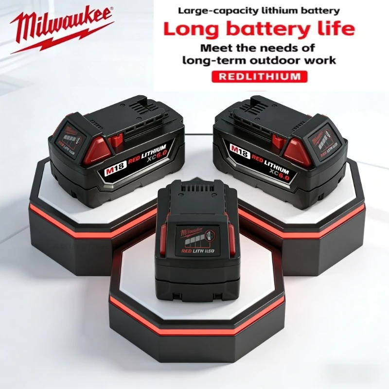 

100%Original Milwaukee M18 18V 6000mAh 8000mAh For Milwaukee M18B5 XC Li-ion battery 48-11-1815 2604-20 48-11-1850 charger