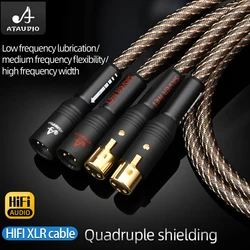HiFi XLR Audio Cable High Purity OFC Plated Silver with Quad Shielding Noise-free 2XLR Male Cable for Mixer Microphone