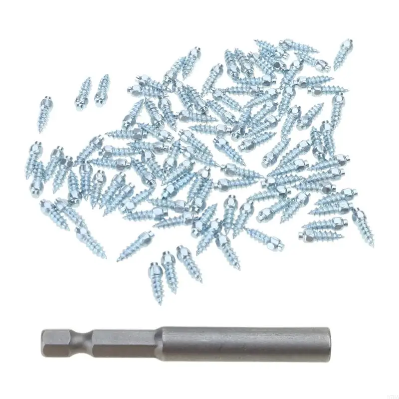 

57BA Screw in Tire Spikes for Tire, Steel Body Carbides Tips [Security Anti-Skid] Wheel Tyre Snow Tire Spikes 9mm 12mm