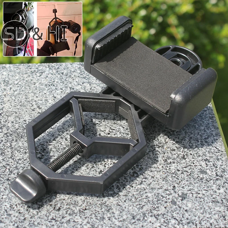 1PC Black Cell Phone Adapter for Monocular Microscope Telescope Scope Mobile Phone Clip