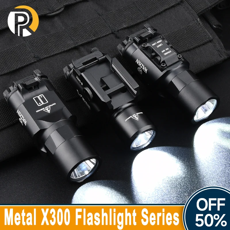 WADSN All Metal X300 Flashlight X300-B X300U-B XU35 White Light Strobe  Glock G17 18 19 Pistol Lamp Outdoor Hunting Accessories