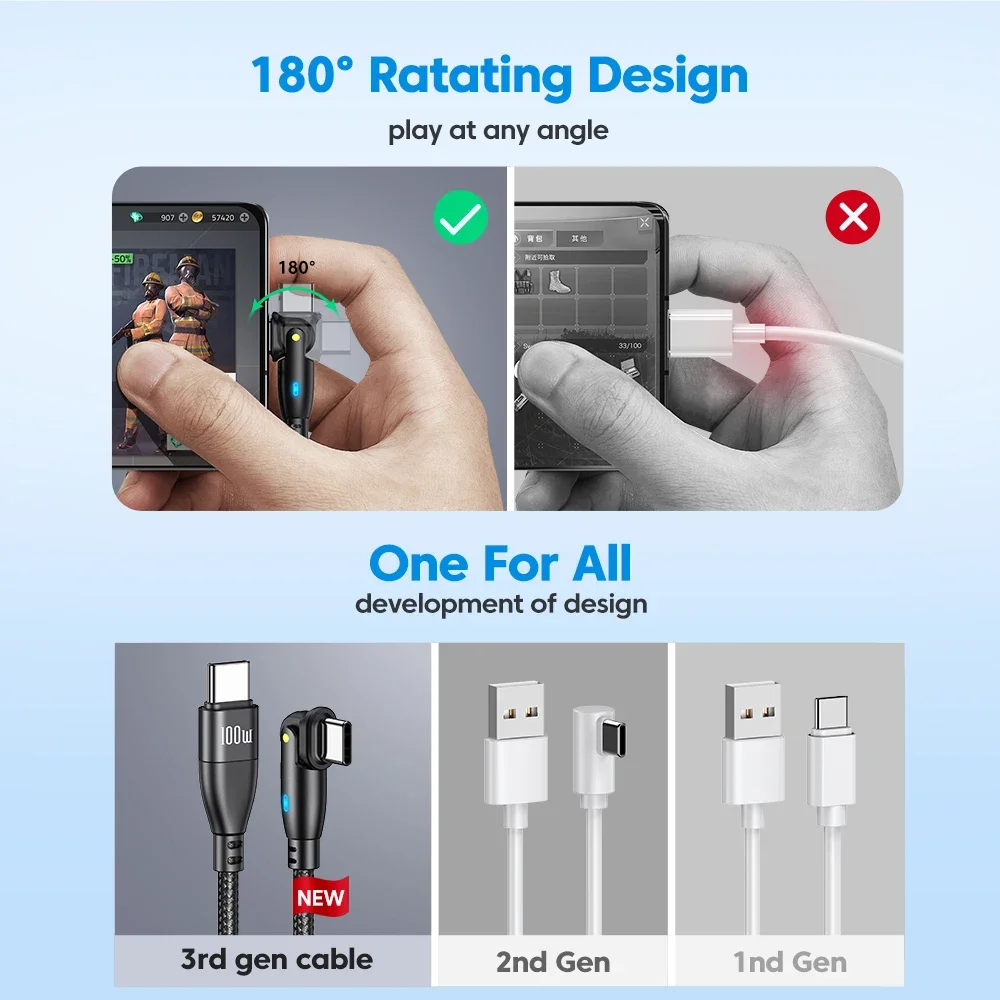 AUFU 5A USB Type C To USB C Cable For iPhone 15 Realme Samsung S23 100W PD Fast Charging Wire for Macbook PC Type-C USBC Cable