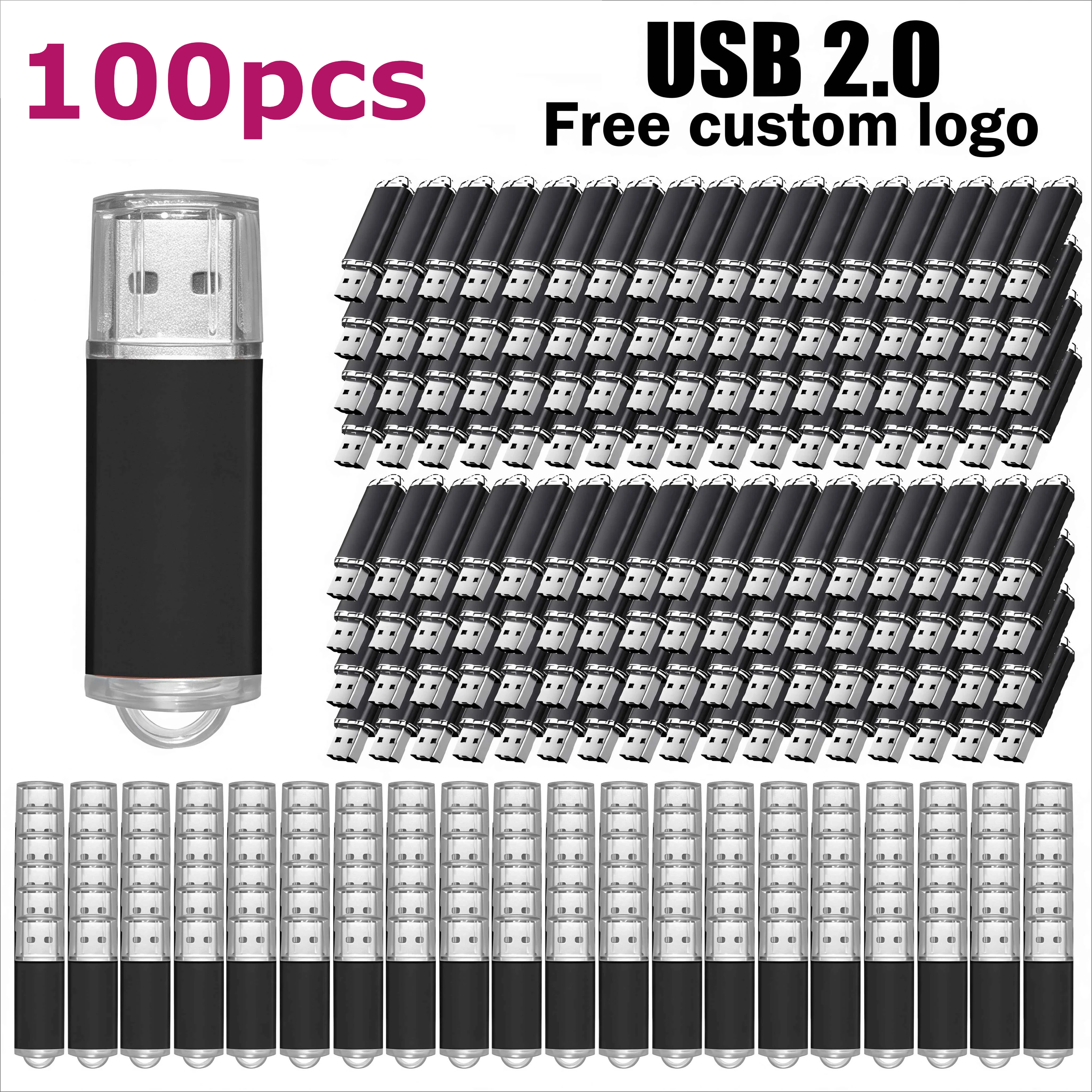 

USB 2.0 Flash Drive 100Pcs/lot Free Custom Pendrive Memory Stick Drives U Disk Waterproof Flash Drive 64GB 128MB 256M Pen Drive