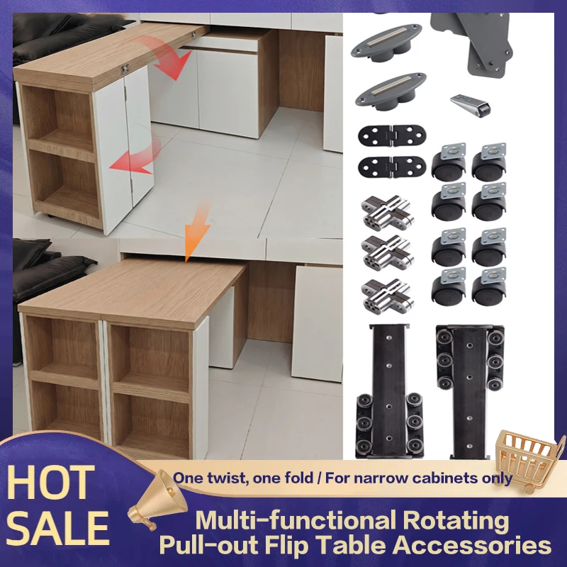 Extendable Flip Tabletop Slide Rail 90 Degree Rotating Folding Hardware Super Quality High Load Capacity For Desk Cabinet