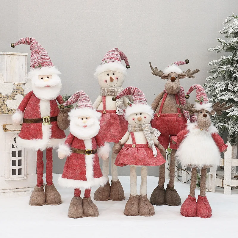 

Новые рождественские украшения, новая тканевая телескопическая старик, снеговик, лось, рождественская кукла, украшение для куклы