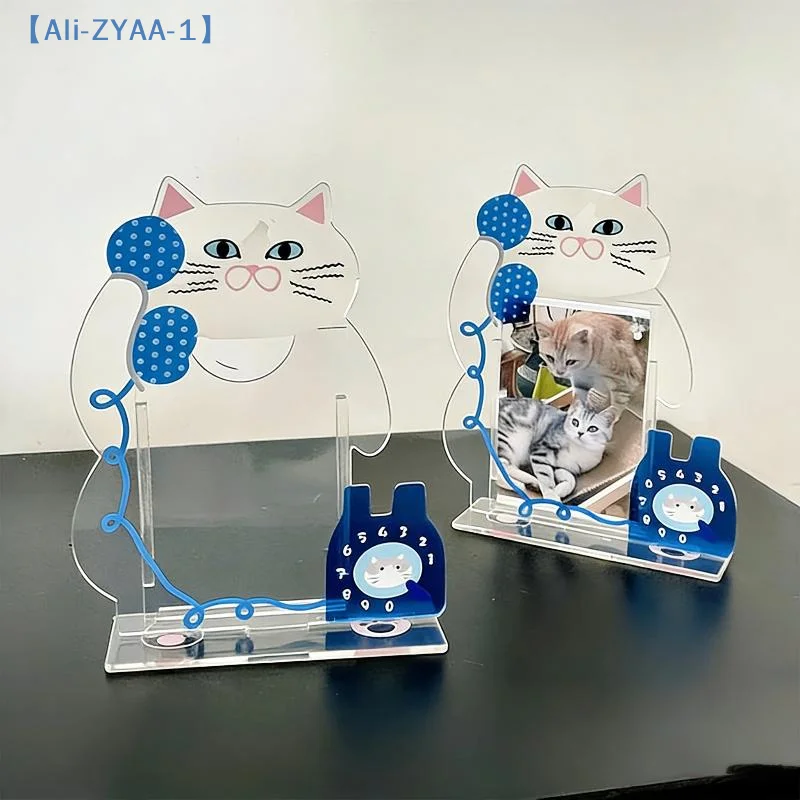 1Pcs Cute Kitten Acrylic Photo Display Collection Frame 3-inch Pet Photo Frame Creative Desktop Decoration Ornaments【ZYAA-1】