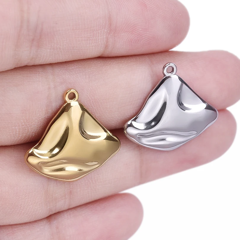 6pcs Metal Stainless Steel Irregular Shaped Pendant Non Oxidizable Charm Jewelry Making Supplies Diy Women's Earring Decorations