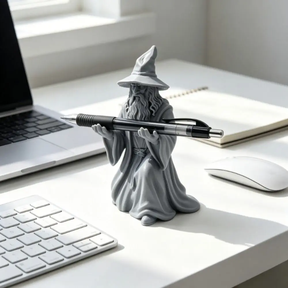 Desktop Accessory 3D Printed Wizard Statue Model Multi-functional Creative Design Wizard Ornament Funny Desk Decoration Home