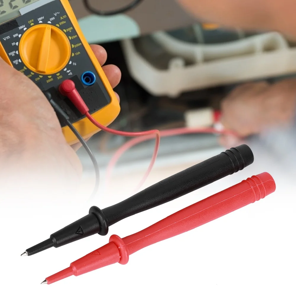 2PCs Multimeter Probe Voltmeter Accessory Nickel Plated Copper End 2mm Needle 4mm Banana Jack