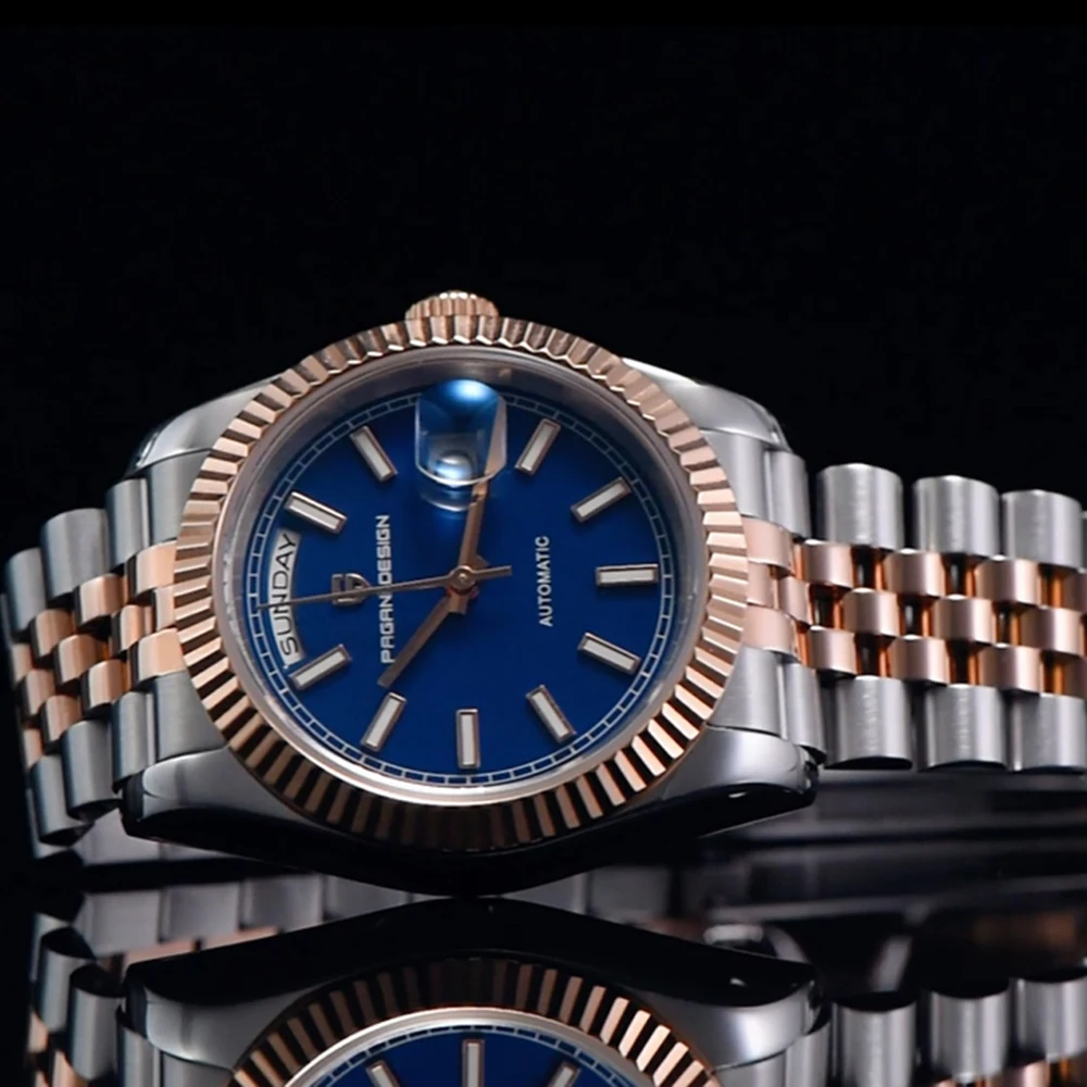 PAGANI DESIGN 2025 جديد DD36 ساعة رجالي فاخرة مضيئة ساعة اليد الميكانيكية التلقائي مقاوم للماء الساعات الياقوت مرآة على مدار الساعة