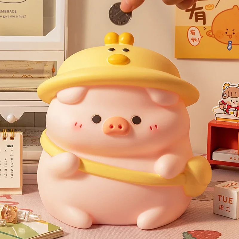 Lucky Safe Money Boxes Kids Cute Small Mini Euro Coin Saving Organizer Piggy Bank Pig Anime Secret Family Hucha Home Decoration