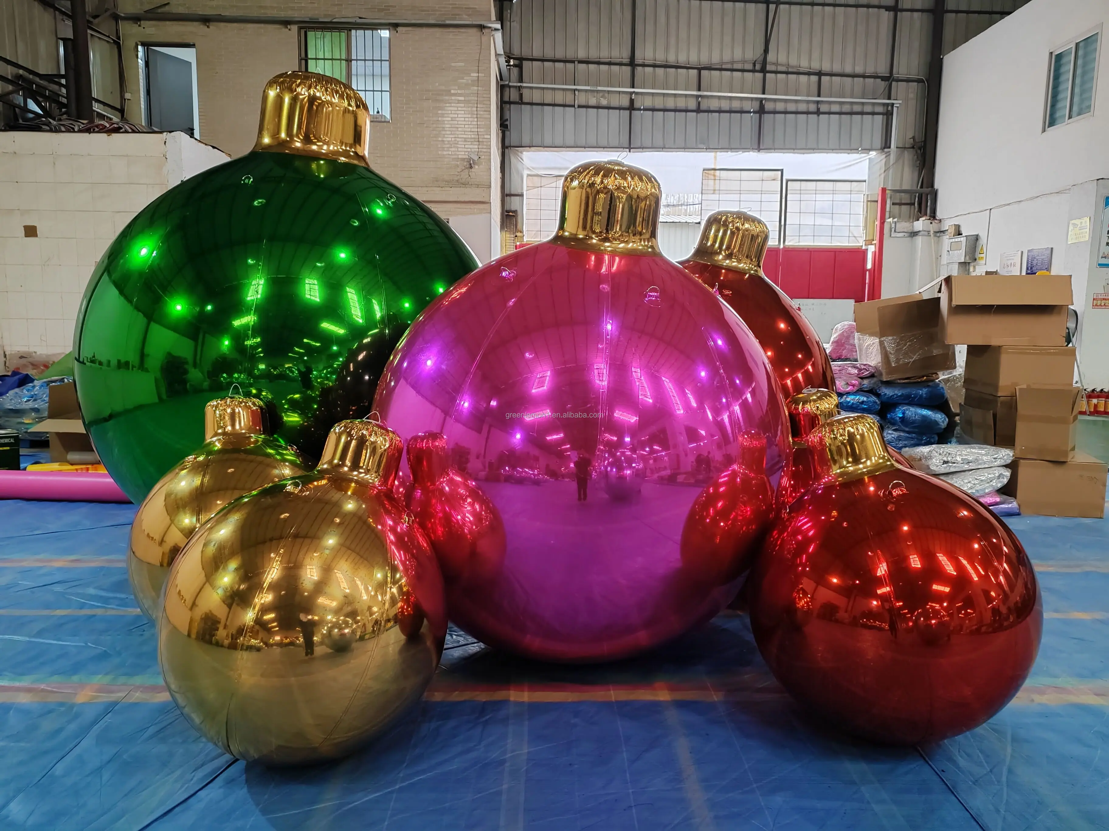 Christmas inflatable mirror ball 0.6-3m Ornaments Event Stage Giant Mirror Ball Christmas Decoration Supplies Large Balloons