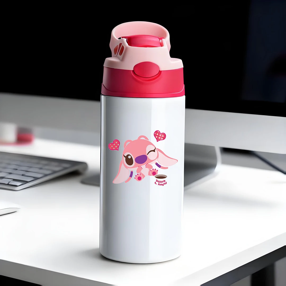 

Disney Mickey Mouse Insulated Straw Cup Stich Cartoon Design 304 Stainless Steel Kids Water Bottle New Year Gift