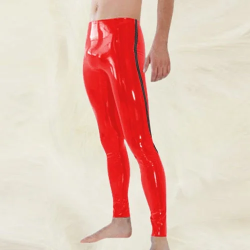 Hot Sell Latex Gummi Pants Trouser Red Black Leggings Mit Penishülle Rubber  Gummihose XS-XXL