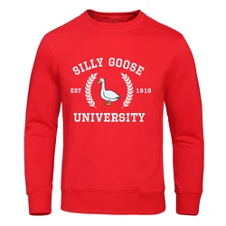 Silly Goose University Est 1918 Male Hoody Fashion S-Xxl Autumn Sweatshirt High Quality Hooded Simple Casual Sportswear Female