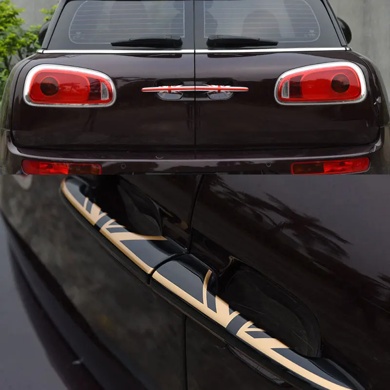 

2PCS Car Trunk Rear Door Handle Stickers Bumpe Back Cover For BMW MINI F54 R55 Exterior Decoration Accessories Union Jack ABS