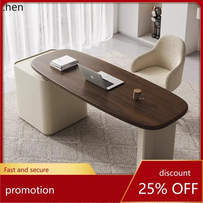 

HT минималистичный компьютерный стол, стол для босса, современное украшение для стола из цельного дерева для пожилых людей, украшение для дома