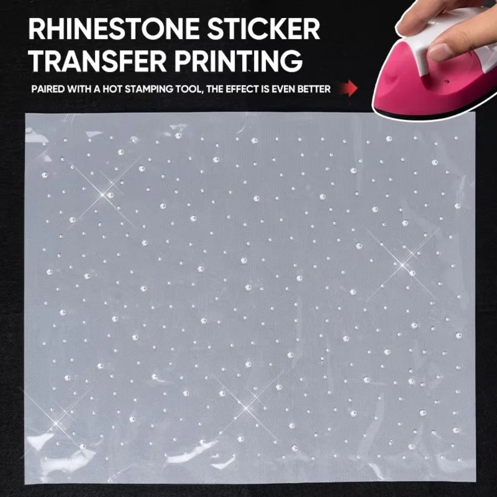 5 Sheets Gradient Polka Dot Self Adhesive Rhinestone Sticker DIY Starry Sky Pattern Hot Melt Rhinestone Patches Arts Crafts