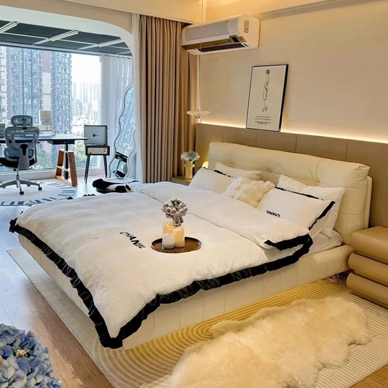 

150x200cm 180x200cm luxury cosy Double bed floating bedframe modern king size bedroom beds 2 personnes furniture for home