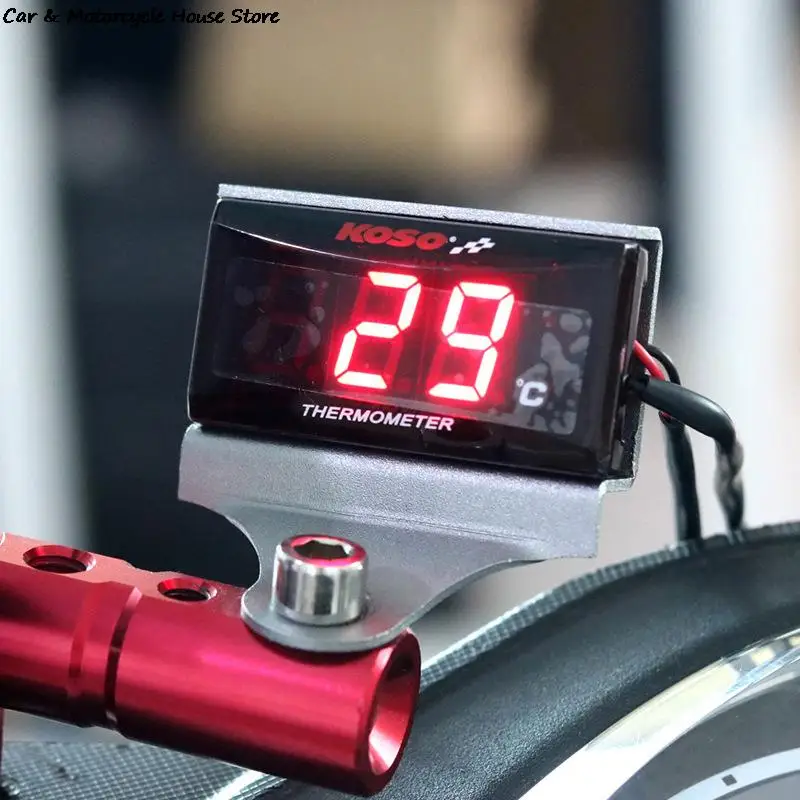 Round Motorcycle Temperature Meter Motorcycle Water Temperature Digital Hygrometer Thermometer Sensor Meter Sensor Adapter