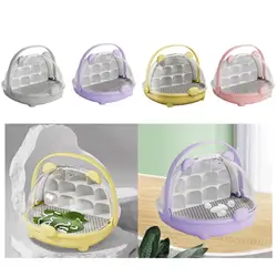 Jaula transparente con asa para cría de insectos y pequeños reptiles