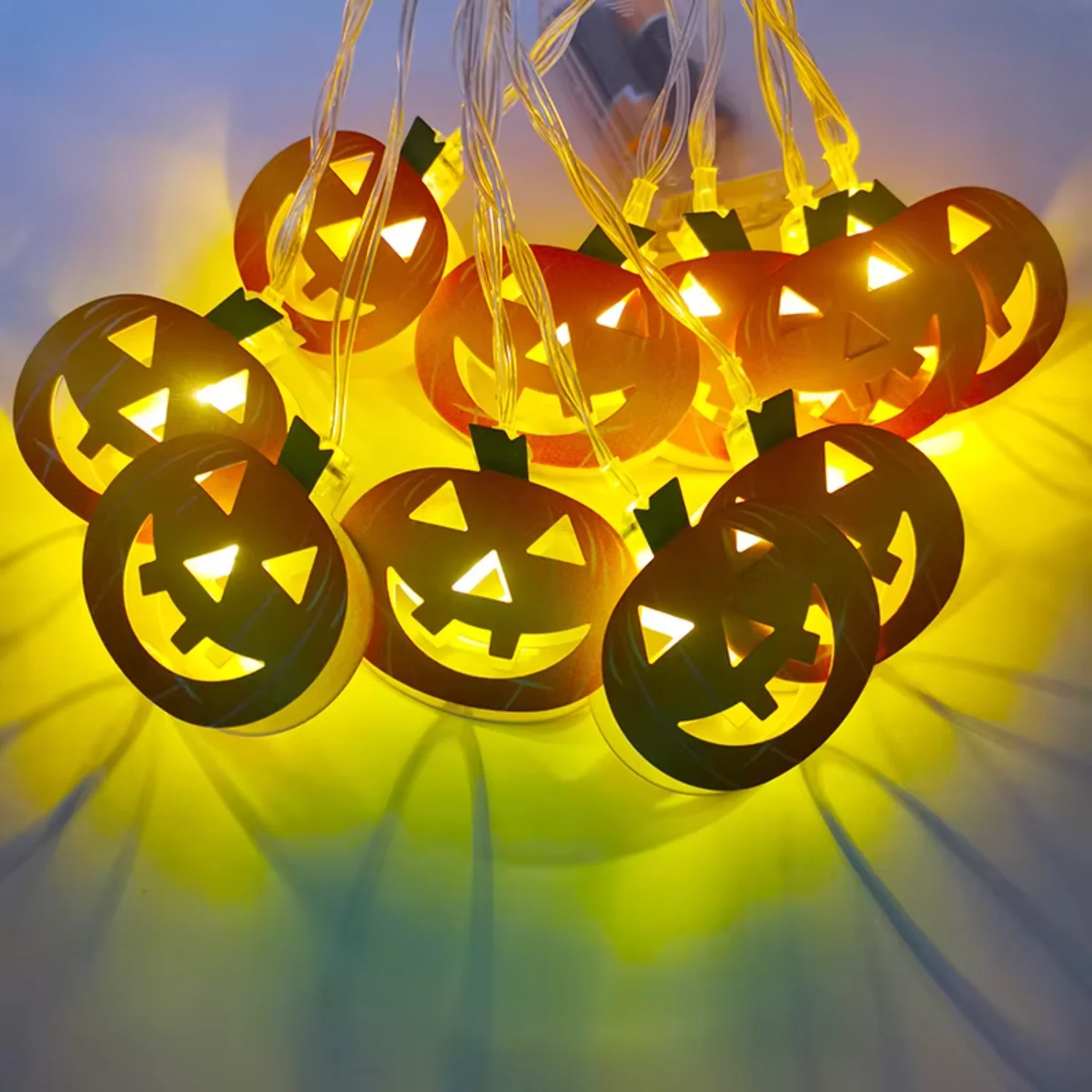 LED Halloween jack-o '-lanterna String Luzes de decoração de festa de carnaval iluminadas pingente